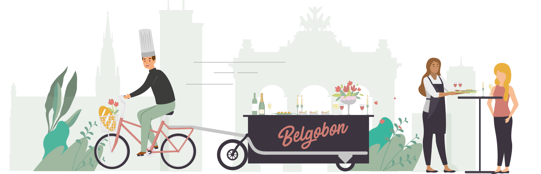 Illustration du service de traiteur à vélo
